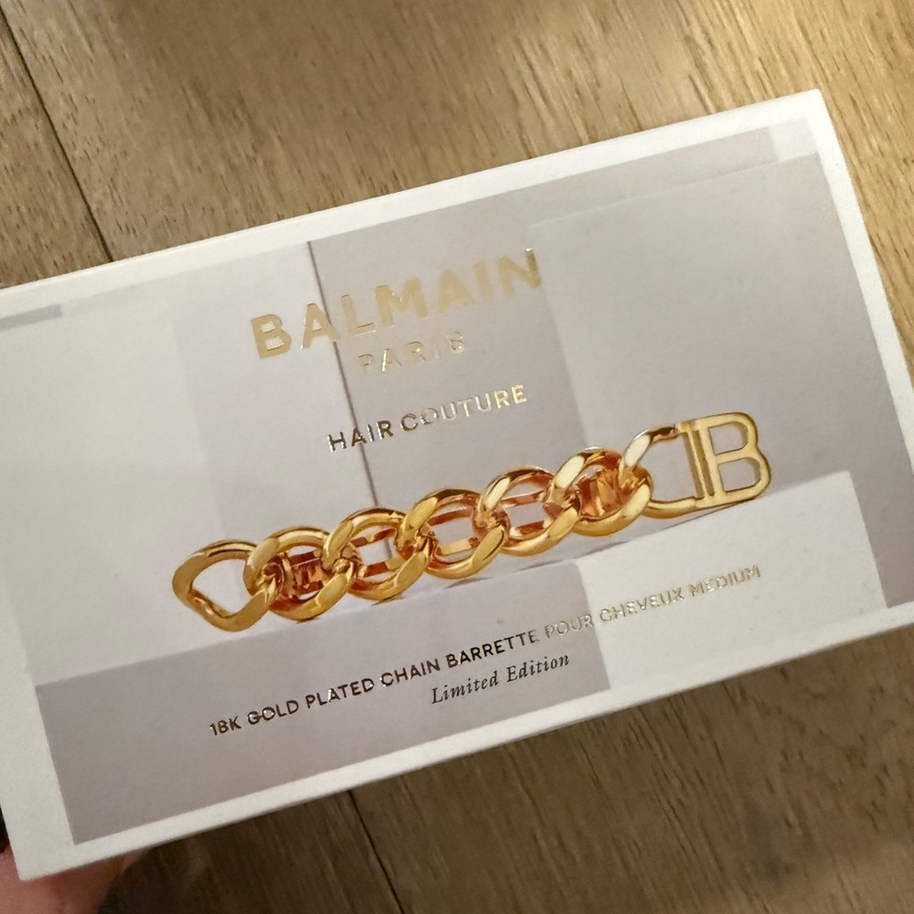 Balmain 18K Plated Gold Chain Hair Barrette